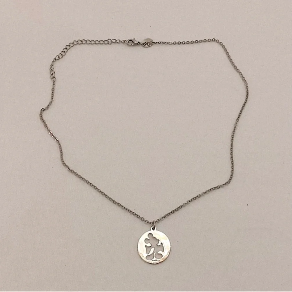 Vintage Claire’s Mickey Mouse Silver Pendant Necklace Disney